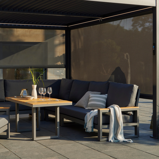 Royce Cube Pergola 3.6m Wide Pull Down Screens